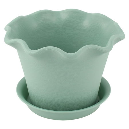 Unique Patio Unique Bargains Home Patio Garden 16.5cm Dia Turquoise Plastic Cactus Aloe Plant Planter Holder Flower Pot ()