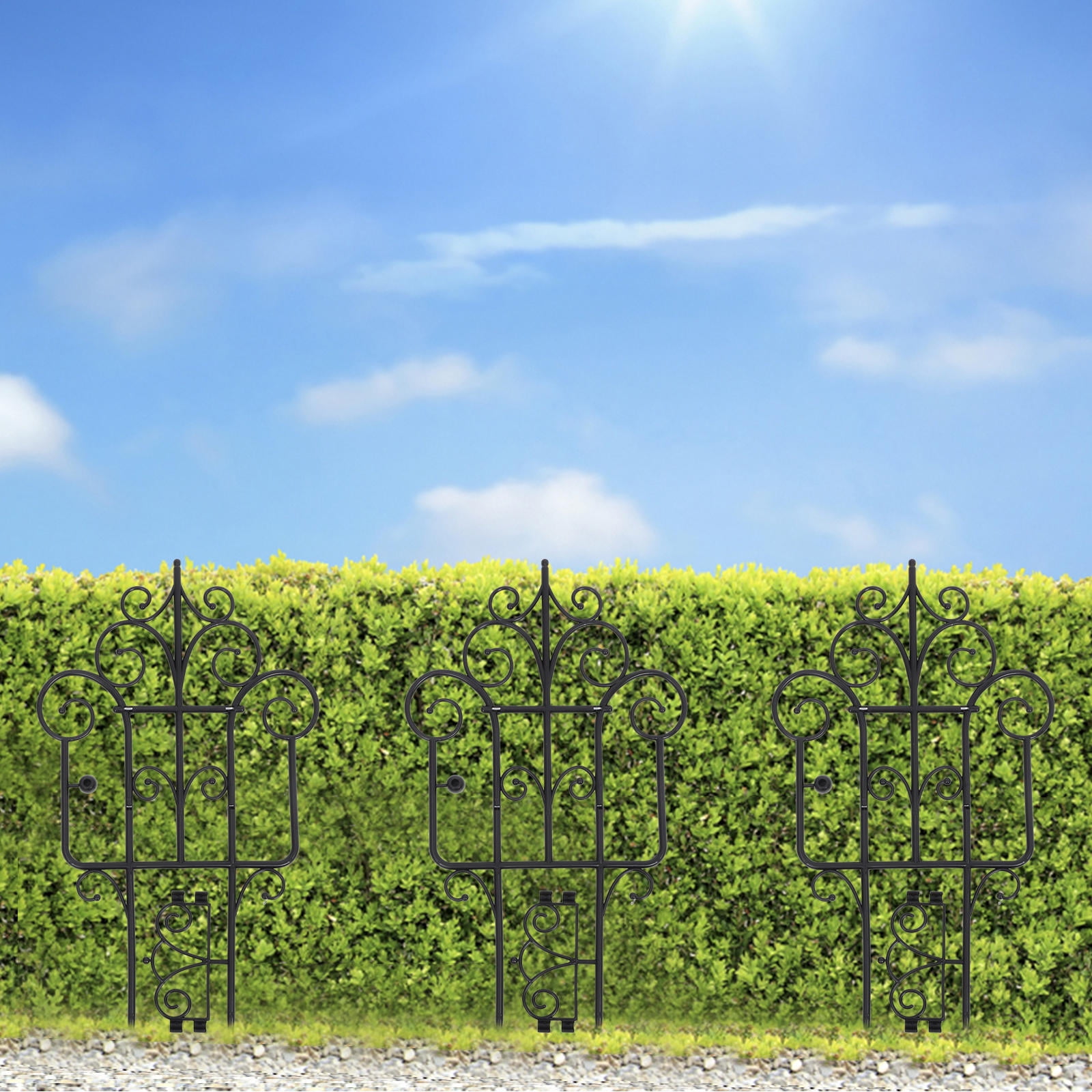18 Sheets European Style Garden Edging Border Fence Plastic Lawn Creative Landscape Fence European Style Plastic Lawn Plant Border for Backyard
