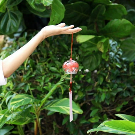 

TINKER Japanese Wind Chimes Pink Cherry/Red/Blue Glass Wind Bells Handmade Pendants for Birthday Gift and Home Decors