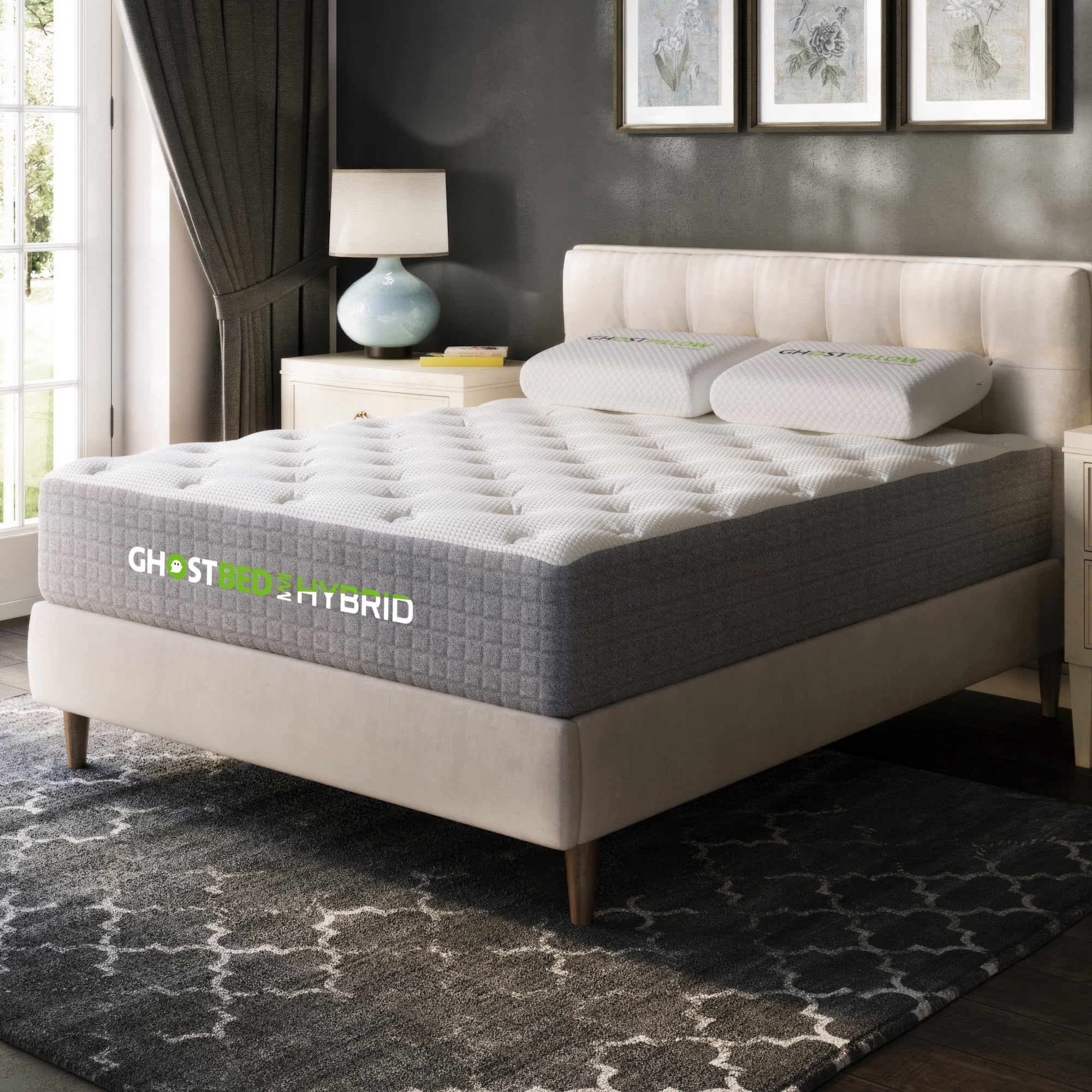 GhostBed 12" Hybrid Mattress, California King, Medium-Plush, Mattress-in-a-Box