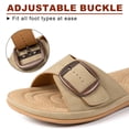 thumbnail image 4 of Ecetana Flat Sandals for Women Slip On Leather Slide Sandals Open Toe Beach Sandals for Summer, 4 of 6