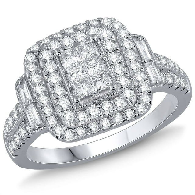 1.00 CT. T.W. Diamond Double Halo Ring in 14K Gold