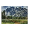 thumbnail image 1 of Yosemite Cutting Board, North Dome as Seen from the Valley with Wooden Walkway Yosemite National Park, Decorative Tempered Glass Cutting and Serving Board, Small Size, Green Charcoal, by Ambesonne, 1 of 1