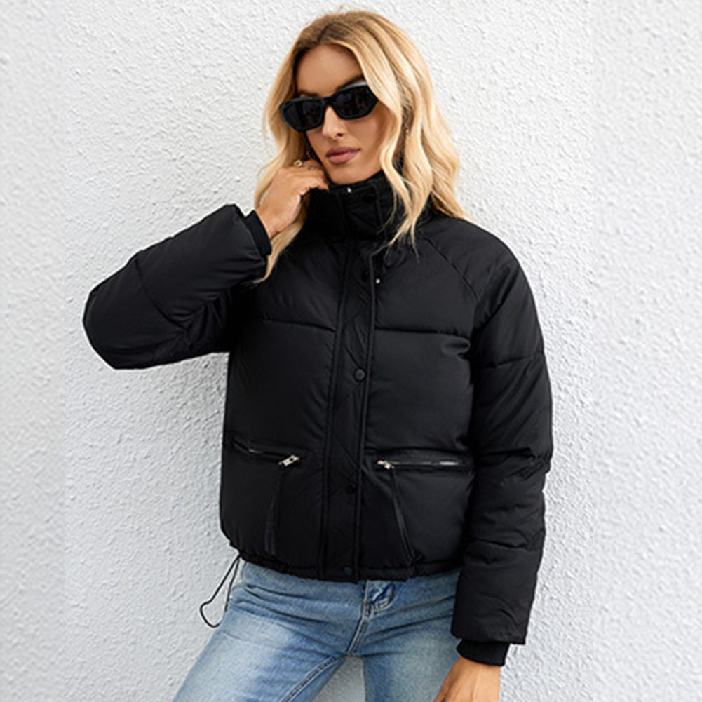 IDOPIP Women's Cropped Puffer Jacket, Lightweight Zip photo 2