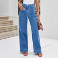 thumbnail image 3 of Wutalume High Waisted Jeans for Women Vintage Style Straight Leg, Retro Wash Denim Pants for Timeless Everyday Comfort,Sky Blue S, 3 of 7