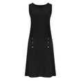 thumbnail image 7 of Gamivast Linen Dresses for Women Sleeveless Scoop Neck Midi Dress with Pockets Button Detail Casual Loose Fit Tank Sundress Everyday Vacation Dress Black XXL, 7 of 7