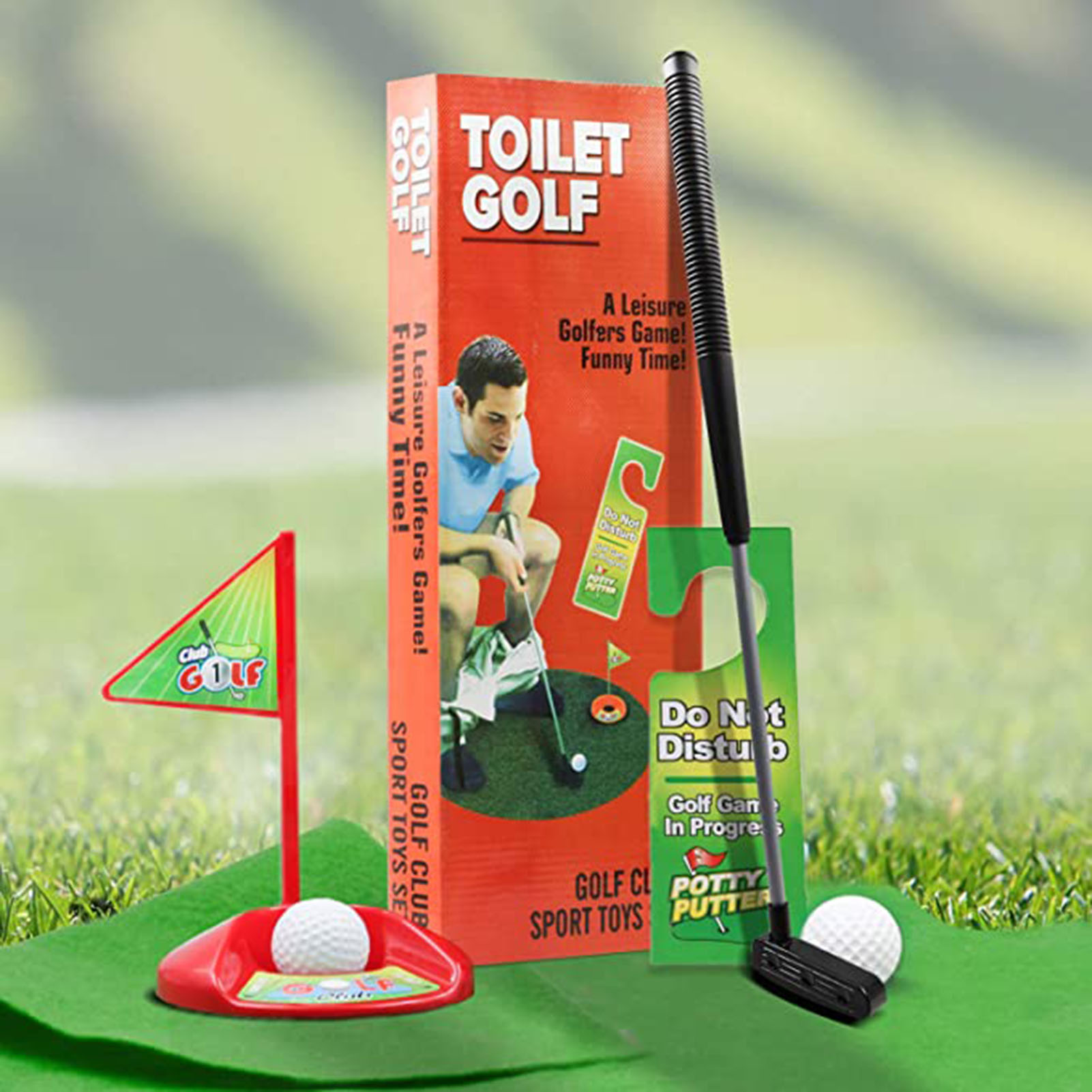 lzndeal Toilet Golf Ball Toy Set Anti-Slip Lawn Mat with Simulative Golf Set Child - image 3 of 6