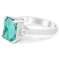 thumbnail image 3 of Three Stone Wedding Ring Emerald Cut Simulated 925 Sterling Silver Size 5, 3 of 5