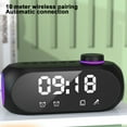 thumbnail image 6 of Bluetooth Speaker with LED Lights, 5.0 Wireless Stereo, FM Radio, Alarm Clock, 1500mAh Battery, USB/TF/AUX, HiFi Sound for Home Outdoor, 6 of 9