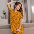 thumbnail image 3 of Easygdp Fall Cute Simple Scarecrow Camisón de manga corta para mujer, informal, estampado, 3 of 6