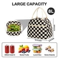 thumbnail image 4 of Insulated Lunch Bag for Men & Women, Reusable Small Cooler Tote for Work, Travel & Picnic, Adult Lunch Box with Compact & Durable,Corduroy Plaid Black, 4 of 7