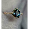 thumbnail image 4 of London Blue Topaz 2.Ct Oval Cut Halo Pretty Engagement Ring 14k Rose Gold Over, 4 of 5