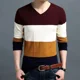 thumbnail image 4 of Ropa para hombre Suéter de punto empalmado Suéteres de cuello en V a cuadros para hombre Moda 2024 Overfit Una ropa clásica coreana de otoño elegante X, 4 of 4