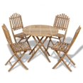 thumbnail image 1 of vidaXL 5 Piece Folding Outdoor Dining Set Bamboo, 1 of 5