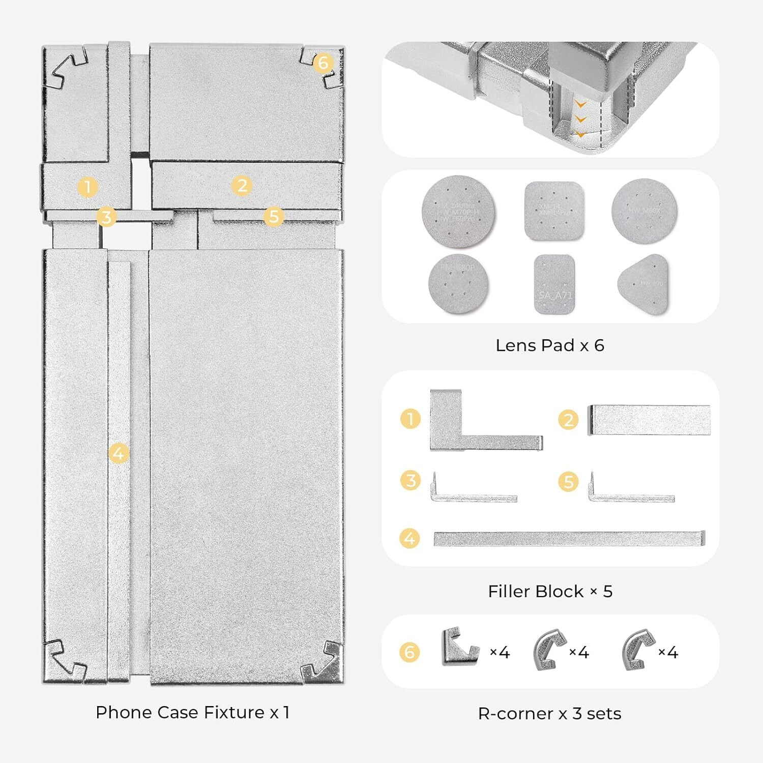 HTVRONT Adjustable Phone Case Fixture- Universal Aluminum Fixture Mold Compatible with Multiple Android - Durable for Heat Pressing, Preventing Deformation and Uneven Heating