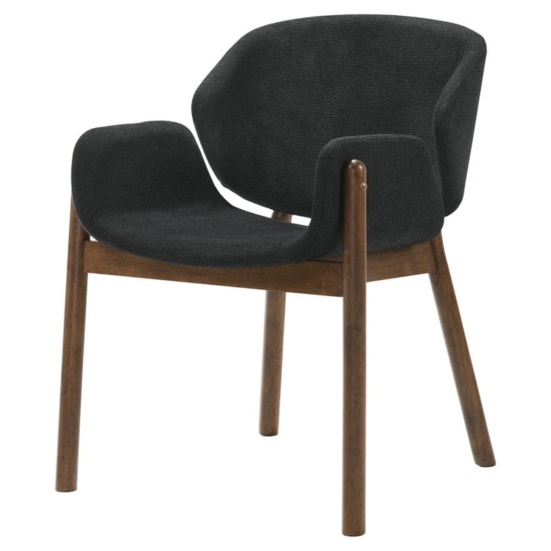 Modrest Jozy 18" Modern Wood & Velvet Dining Chair in Gray (Set of 2