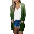thumbnail image 2 of Pxiakgy cardigans pour Femmes Cardigan de Mode Décontracté avec Poches Manches Longues Veste Vert Armée P, 2 of 4