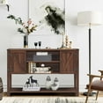 thumbnail image 4 of Costway Barn Door TV Stand Console Sideboard Buffet for TVs Up to 60'' w/Storage Cabinets, 4 of 9