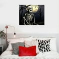 thumbnail image 4 of ONETECH Retro Gothic Skull Bathroom Decor Wall Art Funny Skeleton Black and White Pictures Wall Decor Modern Goth Home Halloween Dark Style Canvas Prints Painting Framed Artwork 20\x16\, 4 of 4