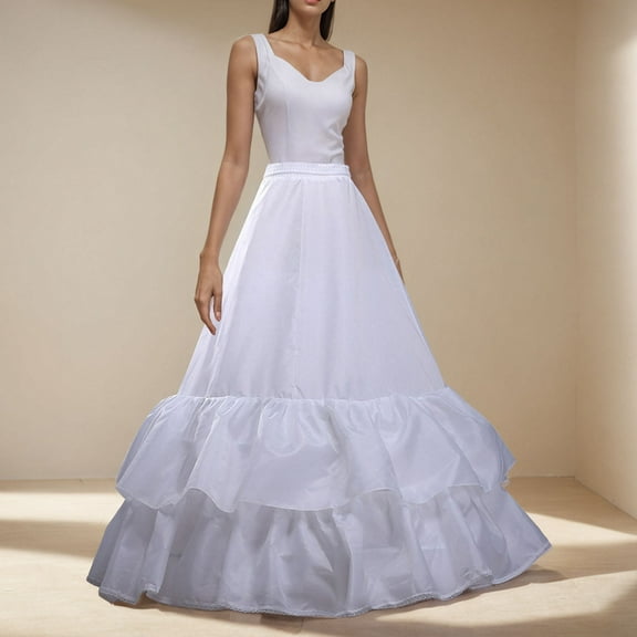 Cxenplz Crinoline Underskirt for Women A line Crinoline Petticoat 3 Hoop Skirt Underskirt Half Slip for Wedding Bridal Dress