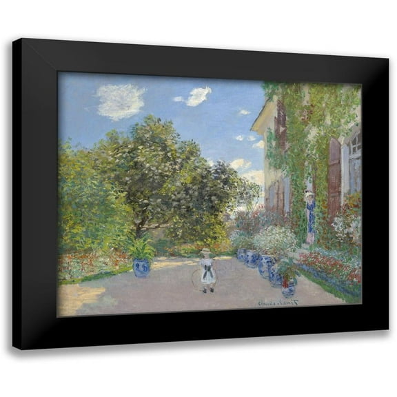Monet, Claude 14x12 Black Modern Framed Museum Art Print Titled - The Artistâ€™s House at Argenteuil