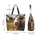 thumbnail image 5 of Balery Countryside Flower Cow Bolsa Tote Estilo Estético con Cremalleras, Bolsa de Hombro, Bolsa de Compras Grande y Plegable, 5 of 8