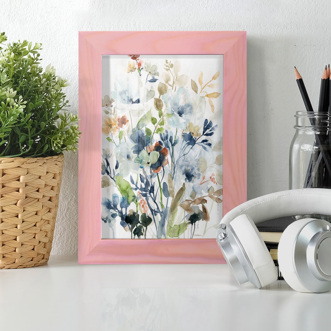 Holland Spring Mix -Framed Print w/glass-Sunset Pink