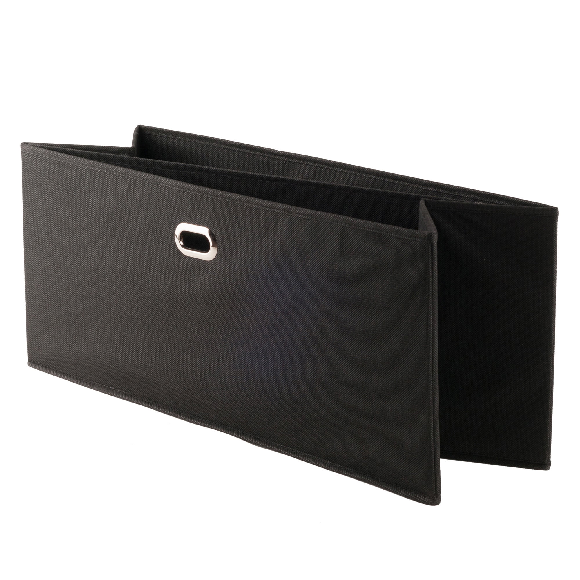 Winsome Torino 2-Piece Foldable Wide Baskets, Black Fabric