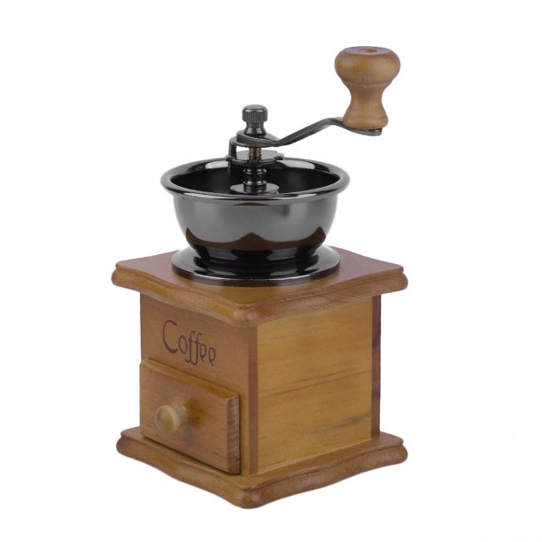 Premium Wooden Manual Coffee Grinder, Vintage Coffee Bean Spice Hand