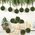 thumbnail image 3 of 15 Pcs Velvet Christmas Balls, 3.15 Inch Velvet Ornaments for Christmas Tree, Christmas Tree Flocked Ornaments Balls for Family Holiday Wedding Party Xmas Hanging Decoration, Green, 3 of 7
