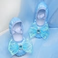 thumbnail image 3 of Siilsaa Ballet Shoes for Girls Split-Sole Dance Slippers Kids Performance Diamond Bow with Elastic Laces for Gymnastics Yoga Shoes Blue,8.5, 3 of 3