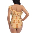 thumbnail image 5 of Sikiie Pineapples Print Women One Piece Swimsuits Tummy Control One Shoulder Bathing Suits Ruffle Swimwear, From S to XXL-X-Large, 5 of 6