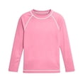 thumbnail image 6 of Lumosvexa Boys Long Sleeve Rashguard Quick Dry Crew Neck Lightweight Summer Beach Surf Rash Guard Pink 10-12, 6 of 7