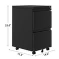 thumbnail image 7 of Garvee 2 Drawer Rolling Filing Cabinet with Lock and Key, Under Desk Metal Storage Cabinet for Home Office, Black, 7 of 7