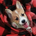 thumbnail image 4 of Plaid Soft Plush Fleece Blanket for Sofa Couch Bed, 30" x 40", Scarlet+Black, 4 of 8