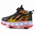 thumbnail image 4 of Roller Shoes with Wheels for Boys Girls Kids Skates Sneakers LED Light Up Rechargeable Sport Sneaker for Boys, 4 of 19