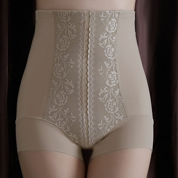 Viluyesy Womens Plus Size Shapewear Panties, High Waist Tummy Control Slimming Butt Lifter Body Shaping Brief Khaki 4XL