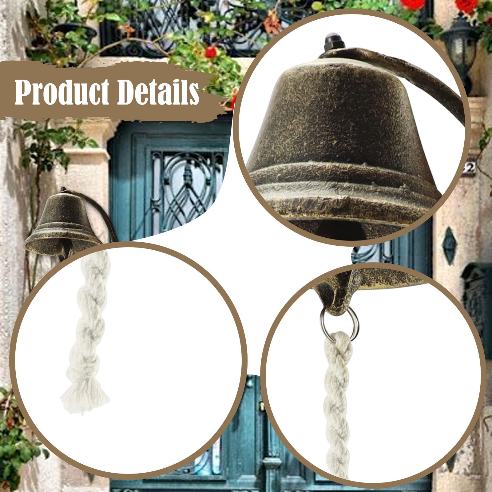 Cast Iron Door Bell Wall Mounted Retro Style Sturdy Iron Construction for Patio Shop Restaurant