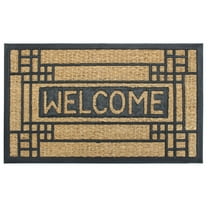 RugSmith Moulded Rubber Coir Welcome Indoor and Outdoor Doormat, 18" x 30"