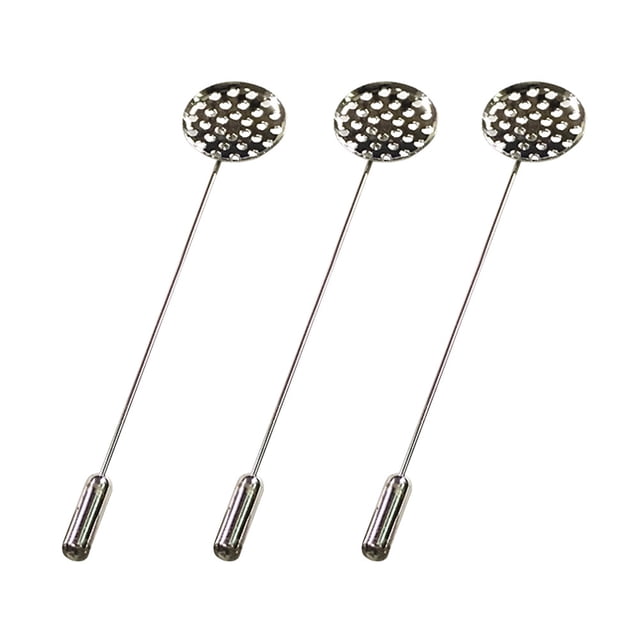 MasteelfCA 20pcs Lapel Pin Sticks Silver Tone Coat Pin Stick with Clutches for Jewelry Craft Making