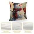 thumbnail image 4 of Orinice Snowman Cardinal Bird Graphic Decorative Throw Pillow Cover High-Quality Winter Soft and Durable 1PC 24x24in, 4 of 5