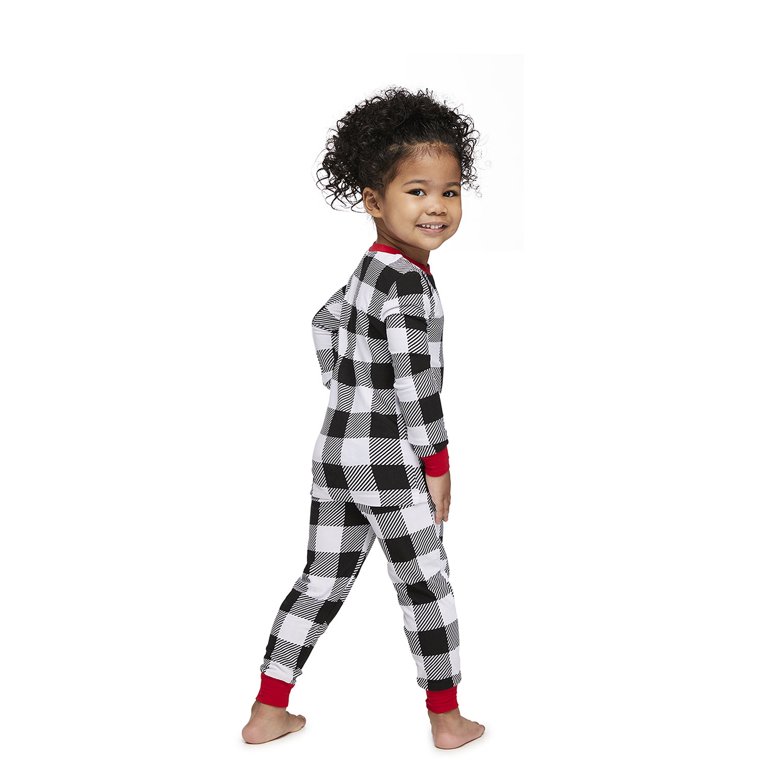 Jolly Jammies Black and White Buffalo Check Matching Family