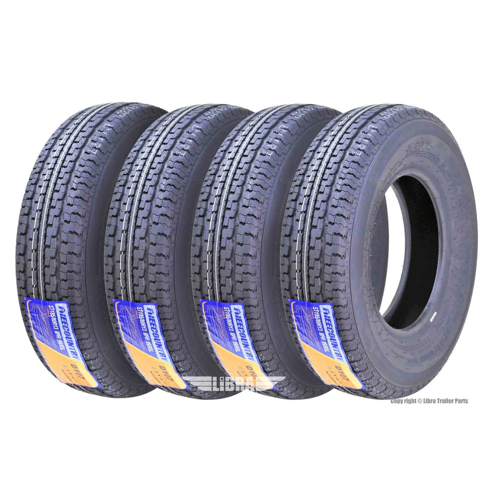Set 4 FREE COUNTRY Premium Trailer Tires ST185/80R13 8PR LR D w/Side