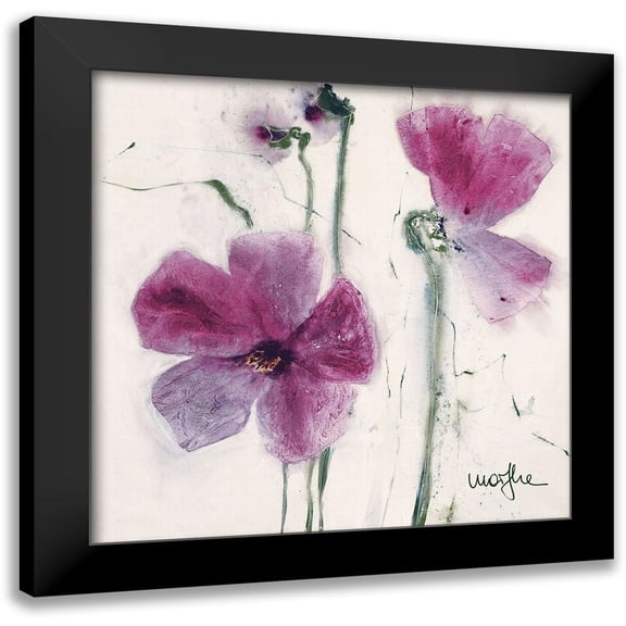 Marthe 12x12 Black Modern Framed Museum Art Print Titled - Les Pensees VI