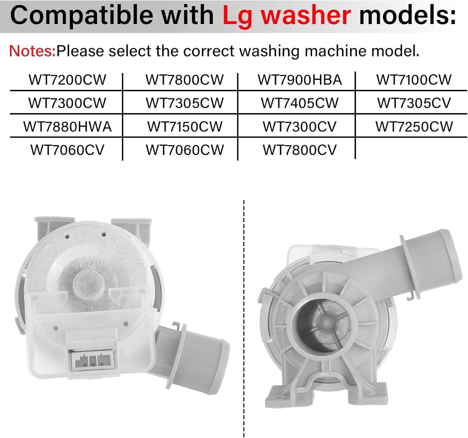 RVKXHD 2025 Upgraded AHA75673404 Washer Drain Pump Assembly Fit for LG Washing Machine Drain Pump WT7800CV WT7100CW WT7060CW WT7300CV WT7800CW WT7900HBA WT7150CW Replace AP6978814 PS12748410