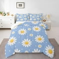 thumbnail image 2 of Erosebridal Rustic Groovy Comforter Sets Queen Size, Daisy Flower Comforters & Duvets, Blue, Reversible 3-Piece, 2 of 7