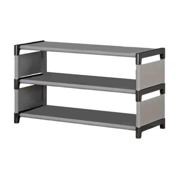 Hyknon 5-Tier Shoe Rack Free Standing Lightweight Gray Shoe Shelf Plastic Large Capacity Shoe Storage Organizer for Closet Garage Entryway