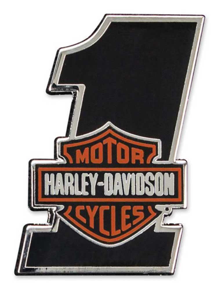 Harley-davidson #1 Bar & Shield Logo Cloisonne Hard Enamel Pin, Black 