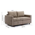 thumbnail image 2 of 2 Seat Module Sectional Sofa Couch with 1 Ottoman L Shaped Sleeper Sofa for Living Room, Cushion Covers Non-removable and Non-Washable, Brown, 2 of 9