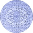 thumbnail image 1 of Ahgly Company Indoor Round Medallion Blue Traditional Area Rugs, 7' Round, 1 of 4